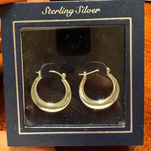 NIB Sterling silver hoop earrings